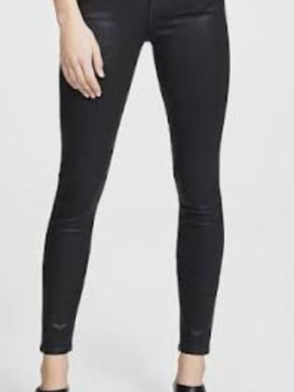 Paige verdugo coated black skinny ankle jeans, 27